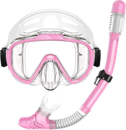 Vista 14 de Snorkeling Gear for Adults, Dry Top Snorkel Set with Panoramic Anti-Leak and Anti-Fog Tempered Glass Lens, Adjustable Snorkeling Set for Scuba