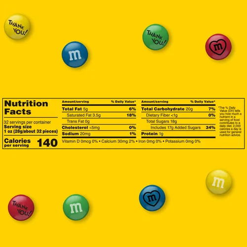 Vista 2 de M&M'S - Caramelo de chocolate con leche prediseñado, 2 libras, con gráficos temáticos de agradecimiento impresos, dulces a granel para regalos