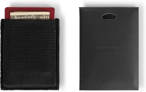 Vista 3 de Superior Essentials Billeteratarjetero minimalista elástico y minimalista delgado, Negro -, Tarjetero elástico elásticocartera minimalista