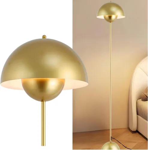 Vista 23 de COSYLUX Lámpara de pie moderna para sala de estar, lámpara de pie alta industrial para dormitorio, pantalla de metal que refleja la luz, lámpara