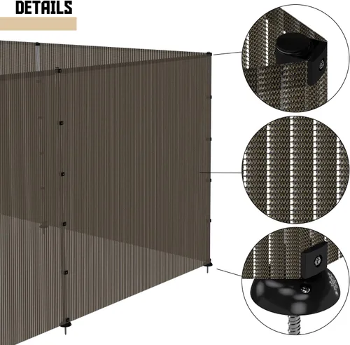 Vista 5 de TANG TANG - Valla de privacidad al aire libre para piscinas enterradas, valla de perro con postes en cubierta de hormigón, barrera de seguridad