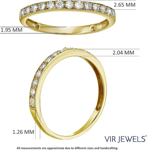 Vista 8 de Vir Jewels Anillo de compromiso de boda de diamantes de 15 quilates (ctw) para mujer, anillo de compromiso de diamantes redondos de media eternidad