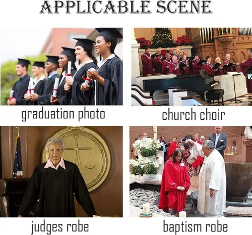 Vista 5 de Bata de coro mate para juez de iglesia, disfraz de bautismo, vestido de graduación, bata de púlpito y batas de pastor