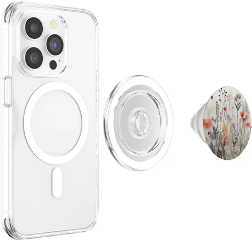 Vista 4 de Mixed Flower Bouquet Floral Pattern PopSockets MagSafe PopGrip para iPhone