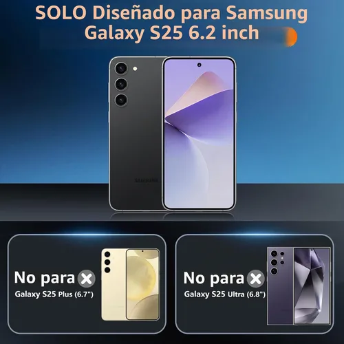Vista 2 de SPIDERCASE Funda diseñada para Samsung Galaxy S25, [protección contra caídas de grado militar de 10 pies], paquete de 2