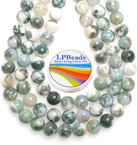 Vista 13 de LPBeads 100 Cuentas de 8mm Cuentas Redondas Naturales de Chakra, Cuentas Sueltas de Piedra Preciosa Redondas para Hacer Joyas con Cordón Elástico