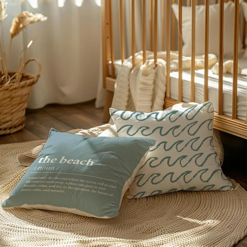 Vista 4 de The Beach Ocean Wave Fundas de almohada decorativas, fundas de almohada de verano para casa rural, sofá, banca, hogar de verano, regalos