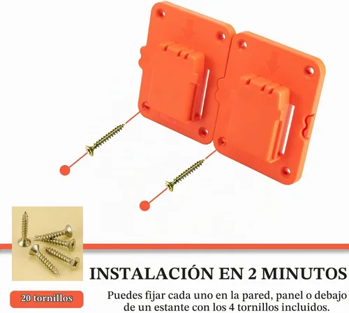 Vista 5 de Soporte de montaje para taladro compatible con taladros Black+Decker 20V Max de iones de litio, herramientas de ABS resistentes para colgar