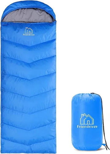 Vista 12 de Versión mejorada de tamaño XL del saco de dormir para acampar 4 estaciones, cálido y fresco, peso más ligero, adultos y niños pueden utilizar bolsa