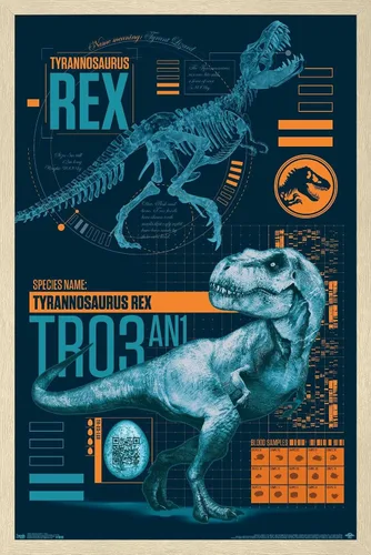 Vista 12 de Trends International Jurassic World: Fallen Kingdom - Póster de pared T-Rex, 14.725 x 22.375 pulgadas, versión enmarcada de madera de granero