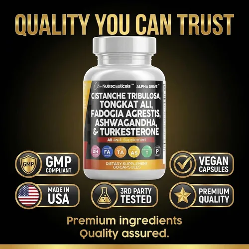 Vista 8 de Cistanche Fadogia Agrestis Tongkat Ali Suplemento para hombres – Cápsulas de turkesterona Ashwagandha con pimienta negra Energy Vitality