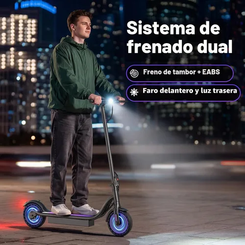 Vista 6 de Scooter eléctrico, scooter E de largo alcance de 21-35 mi para adultos Blakc-Púrpura