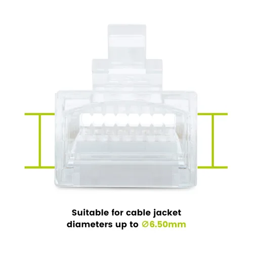 Vista 4 de trueCABLE Cat5e RJ45 conectores de paso a través de enchufe modular sin blindaje (UTP), certificación UL, extremo de crimpado EZ, chapado en oro, 3