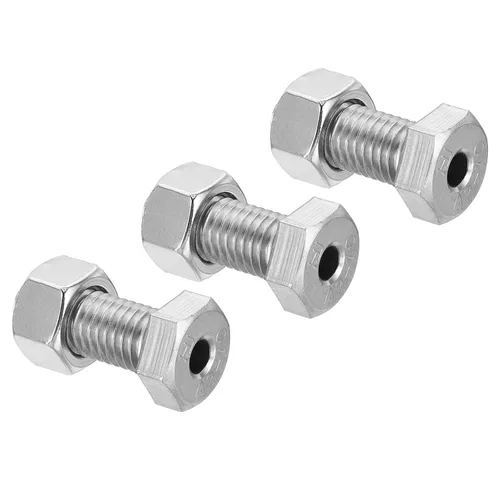 Vista 16 de PATIKIL Tornillo hexagonal externo hueco M12x20mm, 2 juegos de tornillos cilíndricos de rosca de lámpara a través del perno de agujero con tuerca