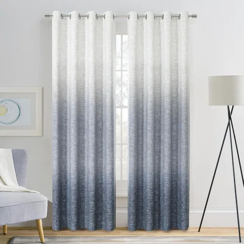 Vista 10 de Paneles de cortinas opacas con aislamiento térmico y reducción de ruido, cortinas rústicas para dormitorio, textura de lino pesado, juego