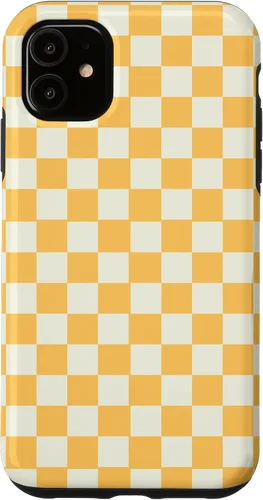 Vista 8 de Yellow Checkered Checker Checkerboard Classic Pattern Case for iPhone 17