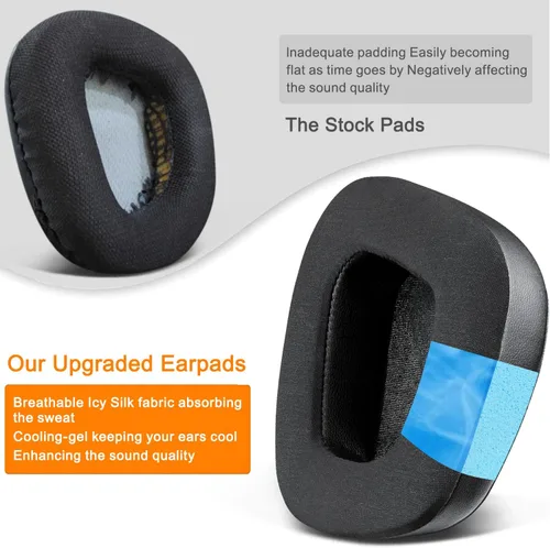 Vista 4 de SOULWIT Almohadillas de repuesto de gel refrescante para auriculares Corsair VoidVoid ProVoid EliteSurround RGB USB con cable e inalámbrico