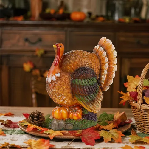 Vista 2 de winemana - Decoraciones de mesa de pavo de resina para Acción de Gracias, 9.5 pulgadas