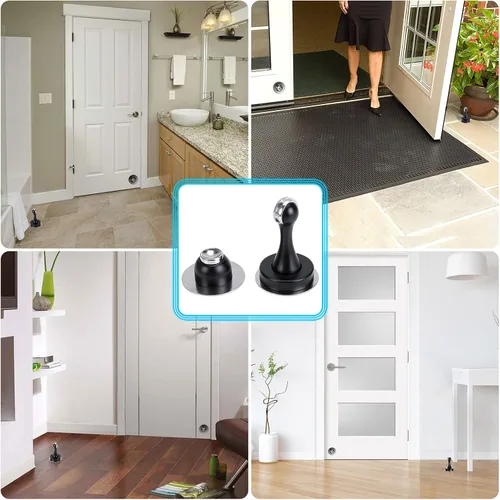 Vista 2 de Sumnacon Tope magnético para puerta, soporte de tope de puerta de acero inoxidable resistente viene con 4 piezas de cinta adhesiva de doble cara 3M