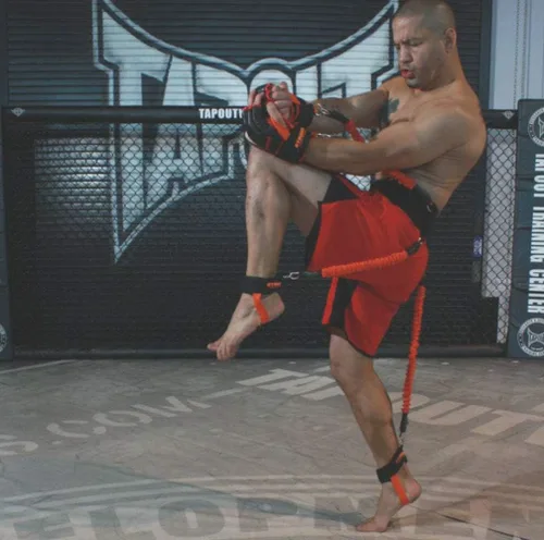 Vista 7 de Bandas de resistencia de velocidad y agilidad para entrenamiento vertical de salto en cuclillas boxeo MMA Taekwondo Karate Bounce Softbol Baloncesto