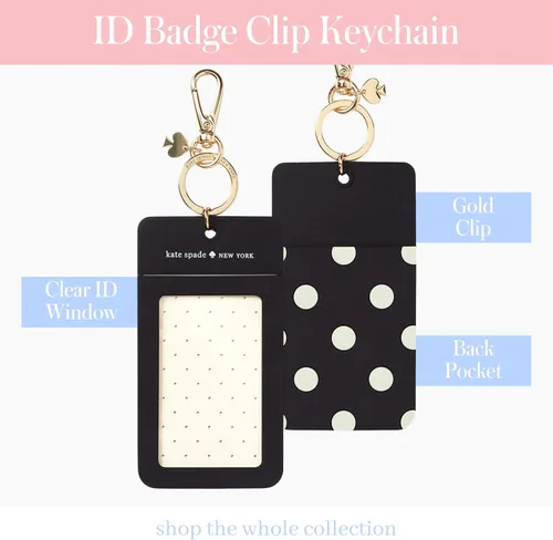 Vista 3 de Kate Spade New York identificador de valijas para mujer con puntos, Negro