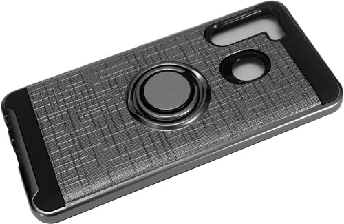 Vista 6 de Para Samsung Galaxy A21 (SM-A215) - Funda para teléfono con soporte de anillo - RS2 Gris