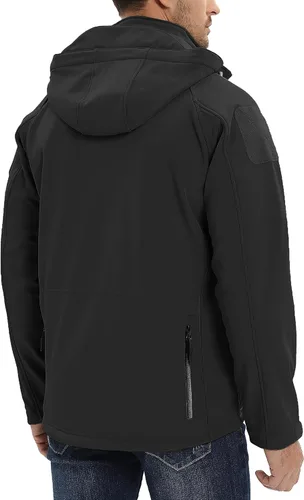 Vista 6 de TACVASEN Special Ops - Chaqueta táctica para hombre, resistente al agua, softshell y desmontable, con capucha