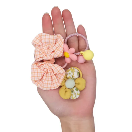 Vista 7 de FZBNSRKO 44 lazos para el pelo con flores coloridas, lazos para el pelo hechos a mano, lindos lazos para el pelo de niñas/lazos elásticos coloridos
