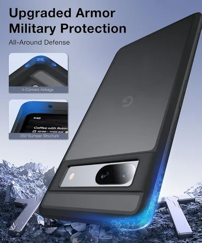 Vista 4 de Serie Soft Touch para Funda Google Pixel 7a, [Antihuellas] [Ajuste Delgado] con Protección Militar Borde de Silicona [A Prueba de Golpes]