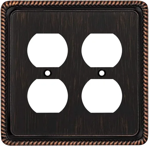 Vista 53 de Henne Bery Rope Edge - Placa decorativa de pared para interruptor (placa lisa, 2 unidades, bronce antiguo)