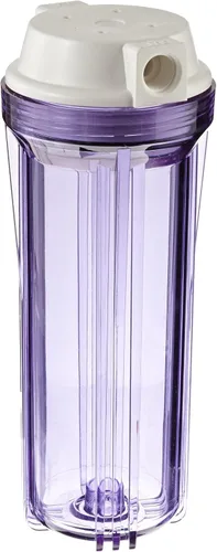 Vista 3 de Hydronix HF2-10 CLWH12 10" cuerpo transparente, tapa plana blanca 1/2