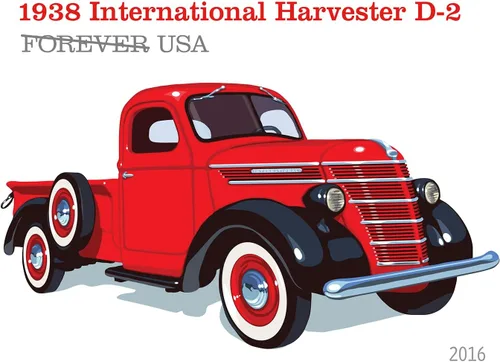 Vista 3 de Camionetas USPS Forever Stamp 1938 International Harvester D2 1948 Ford F1 1953 Chevrolet 1965 Ford F100 1 20 Sellos