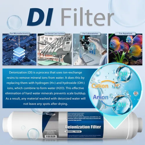 Vista 2 de iSpring F7D - Paquete de cartuchos de repuesto de filtro de agua de ósmosis inversa de 1 año para sistemas de filtro de agua RO de desionización