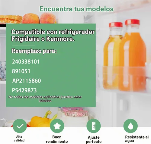 Vista 2 de HECASA - Estante para puerta de refrigerador que reemplaza al frigidaire, plástico ABS blanco
