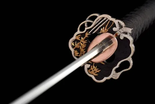 Vista 7 de Espada samurái funcional hecha a mano T10 arcilla de acero templada completa Tang Japón Katana