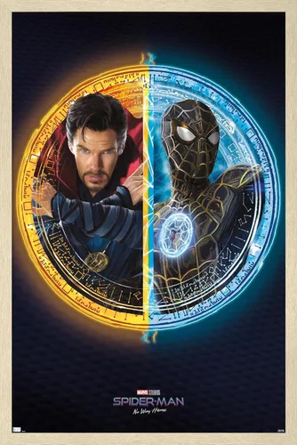 Vista 7 de Trends International Marvel Spider-Man: No Way Home - Póster de pared dúo, 22.4 pulgadas de largo x 14.7 pulgadas, versión enmarcada de madera