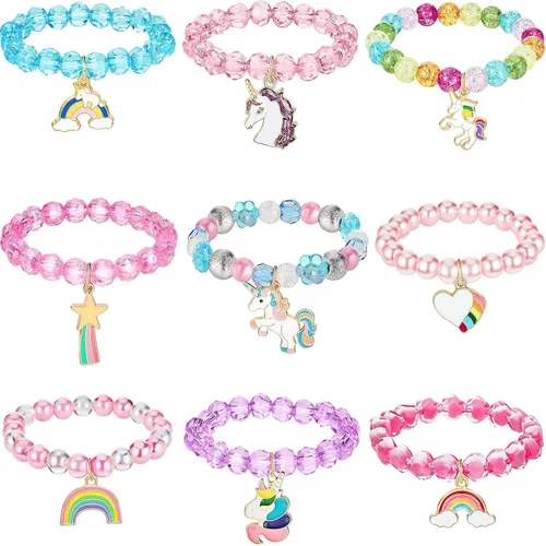 Vista 9 de Hicarer - 9 pulseras de unicornio para niñas, adolescentes, niños