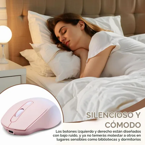 Vista 4 de Ratón inalámbrico Bluetooth de color degradado, doble modo, recargable, silencioso, delgado, portátil, (receptor BT5.2+USB), para laptop