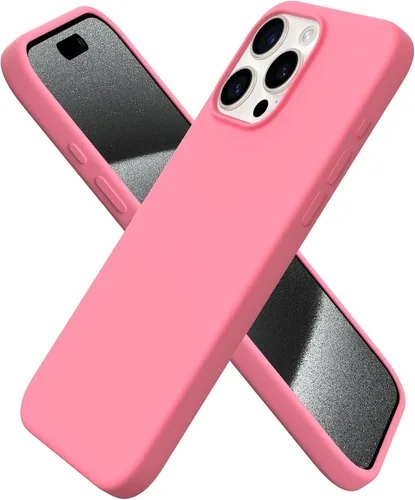 Vista 10 de ORNARTO Funda compatible con iPhone 15 Pro Max de 6.7 pulgadas, de silicona líquida delgada, de 3 capas, de gel suave, protectora, a prueba