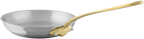 Vista 5 de Mauviel M'Cook B - Sartén de acero inoxidable pulido de 5 capas con mango de latón, 10.2 pulgadas, fabricada en Francia