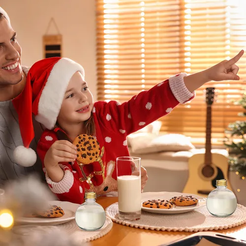 Vista 4 de HOMSFOU 10 bolas de adorno de Navidad transparentes rellenables para cócteles, adorno colgante de chupito de plástico para bebidas de caramelo
