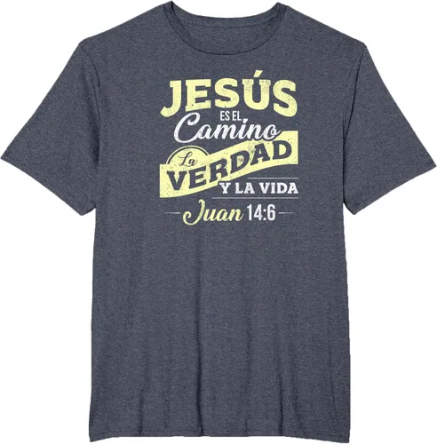 Vista 88 de Camisas de la Biblia de Jesus para los Cristianos Camiseta Española Negro