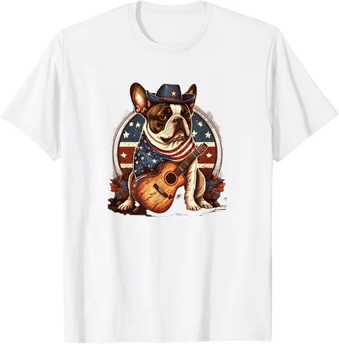 Vista 12 de Camiseta divertida de Bulldog francés con música country y roeo, Negro