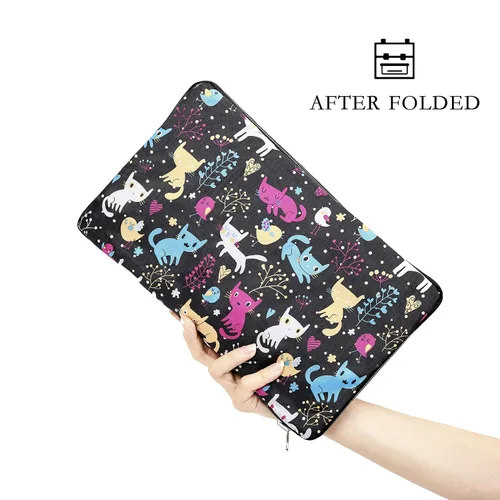 Vista 3 de Bolsa de viaje plegable grande para mujeres y niñas, bolso lindo floral, bolso de hombro semanal, para pasar la noche, bolsa de equipaje a cuadros