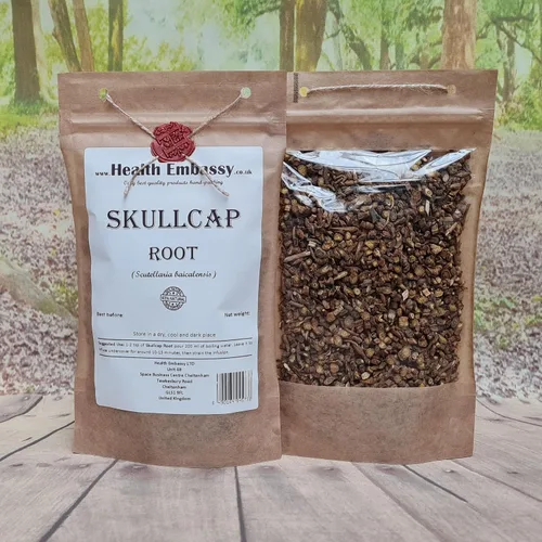 Vista 3 de Health Embassy Raíz Skullcap Scutellaria baicalensis Té de hierbas sueltas (1.76 oz)