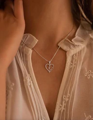 Vista 3 de Collar de plata de ley 925 con dije de corazón infinito, collar de plata con dije de circón para mujer, regalo de joyería para mujeres, esposas