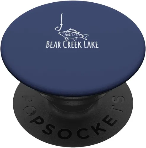 Vista 6 de Bear Creek Lake Fish Fishing Hook Fisherman Cute Whimsical PopSockets MagSafe PopGrip for iPhone