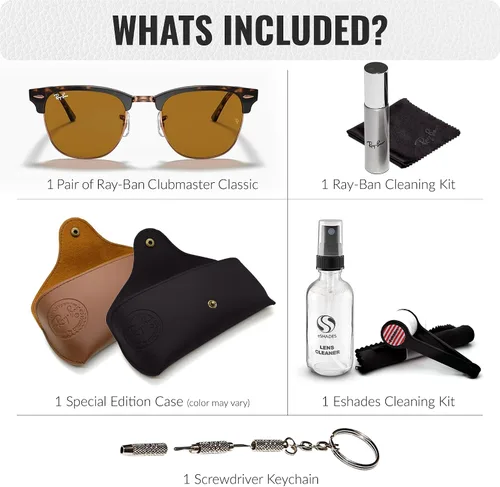 Vista 15 de Ray-Ban RB3016 CLUBMASTER CLASSIC - Gafas de sol de forma cuadrada con kit oficial de gafas