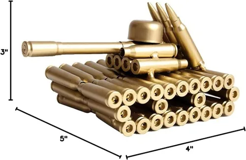 Vista 6 de Escultura de tanque del ejército con forma de casquillo de bala, gran modelo de arte decorativo, regalo para decoración del hogar, sala de estudio