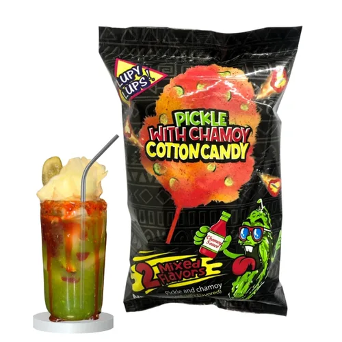 Vista 5 de Lupy Lups! Sour Duo Cotton Candy - Paquete de 4 combinaciones de sabor picante